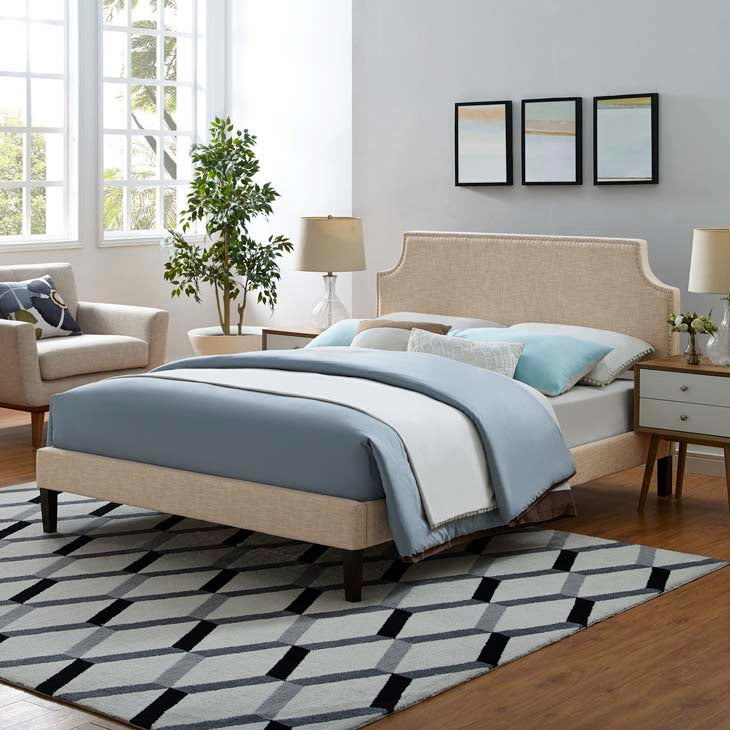 Conner King Platform Bed with Squared Tapered Legs - living-essentials