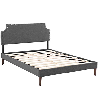 Conner Queen Platform Bed with Round Splayed Legs - living-essentials