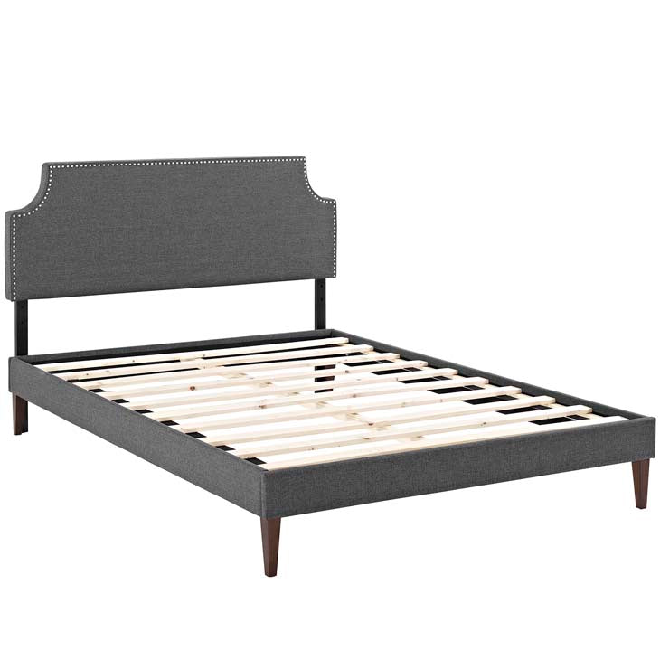 Conner Queen Platform Bed with Round Splayed Legs - living-essentials