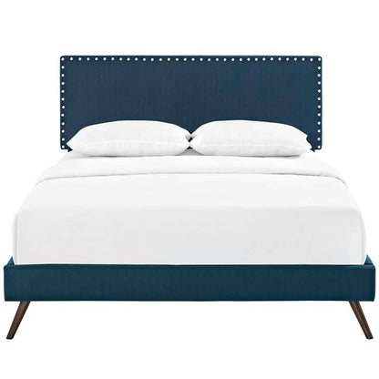 Macey Queen Platform Bed with Round Splayed Legs - living-essentials