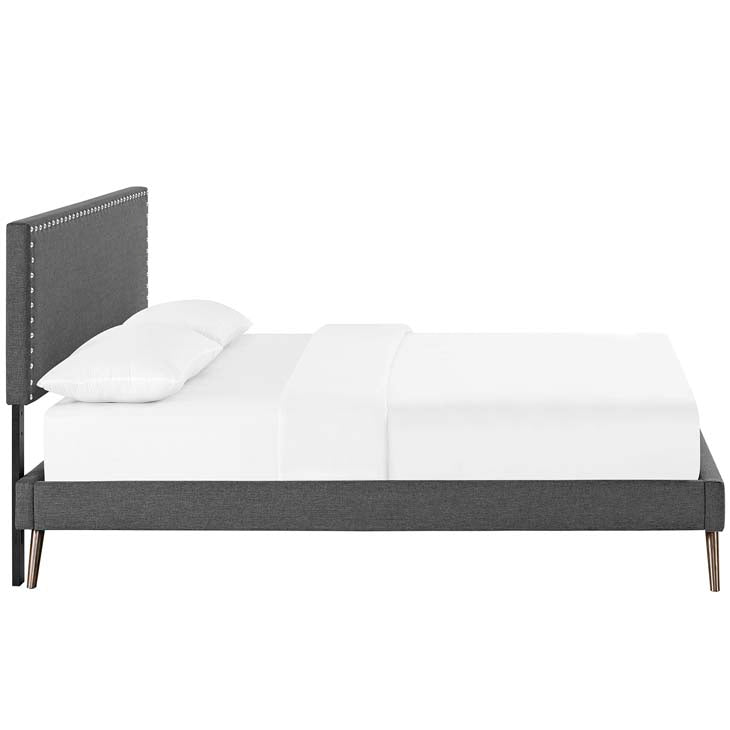 Macey Twin Platform Bed with Round Splayed Legs - living-essentials