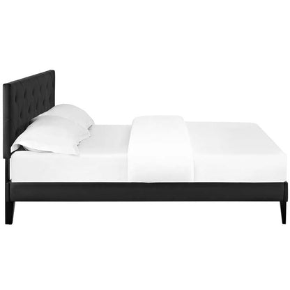 Tamia King Platform Bed With Squared Tapered Legs - living-essentials