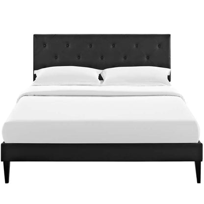 Tamia King Platform Bed With Squared Tapered Legs - living-essentials