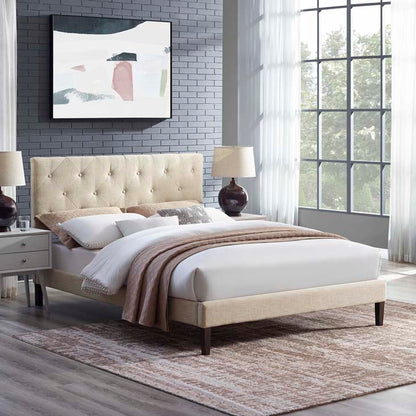 Tamia King Platform Bed With Squared Tapered Legs - living-essentials
