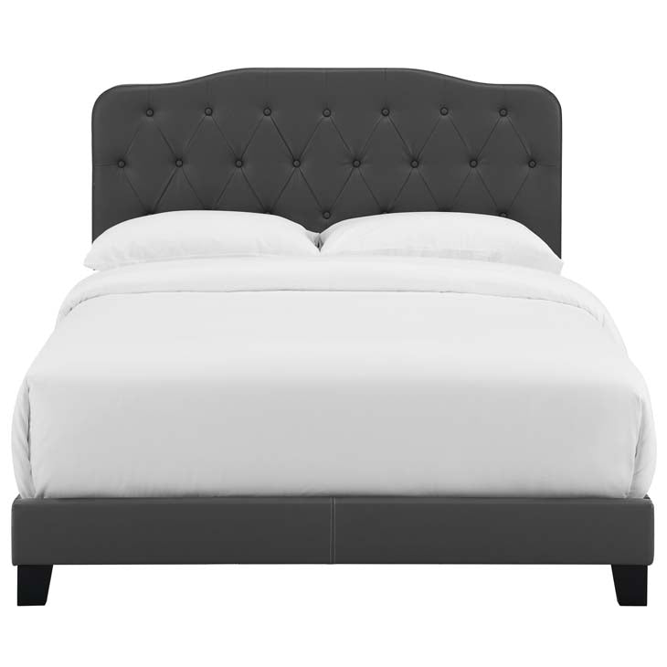 Alicia Twin Faux Leather Bed - living-essentials