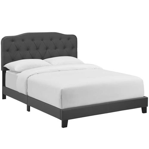 Amelia Queen Faux Leather Bed - living-essentials