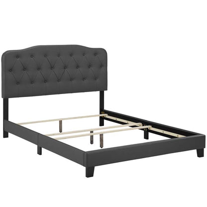 Amelia Queen Faux Leather Bed - living-essentials