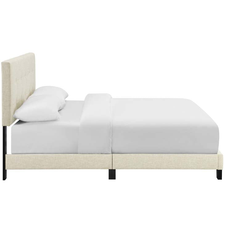 Amira Queen Upholstered Fabric Bed - living-essentials
