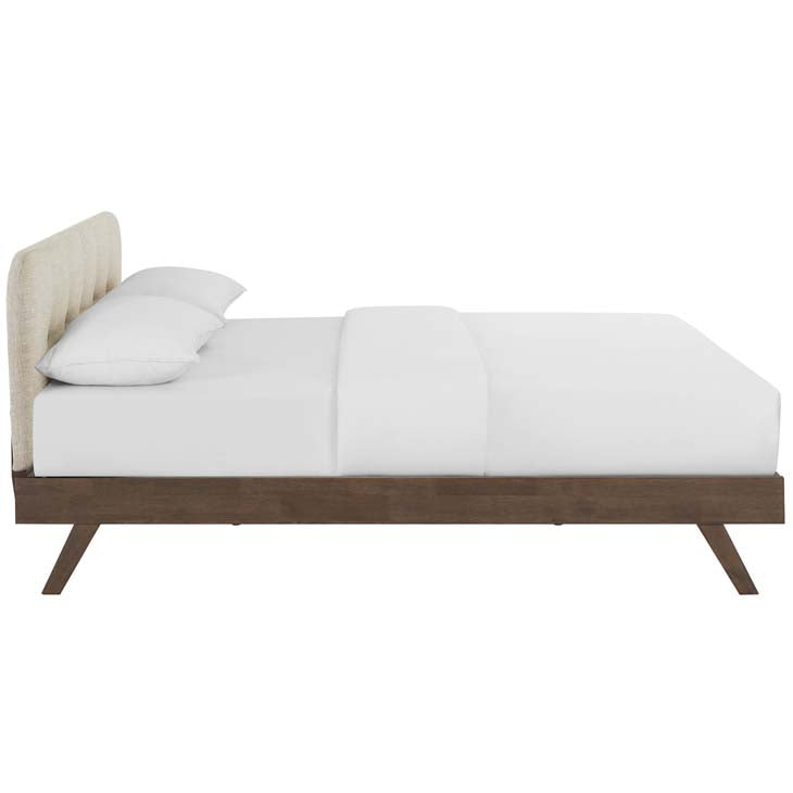 Grace Queen Upholstered Polyester Fabric Platform Bed - living-essentials