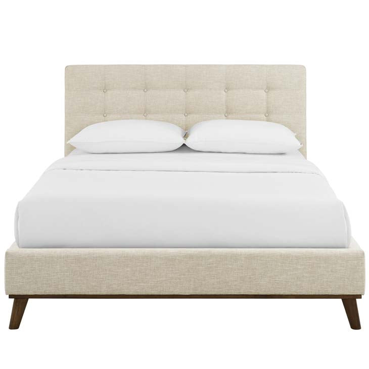 Melissa Queen Biscuit Tufted Upholstered Fabric Platform Bed - living-essentials