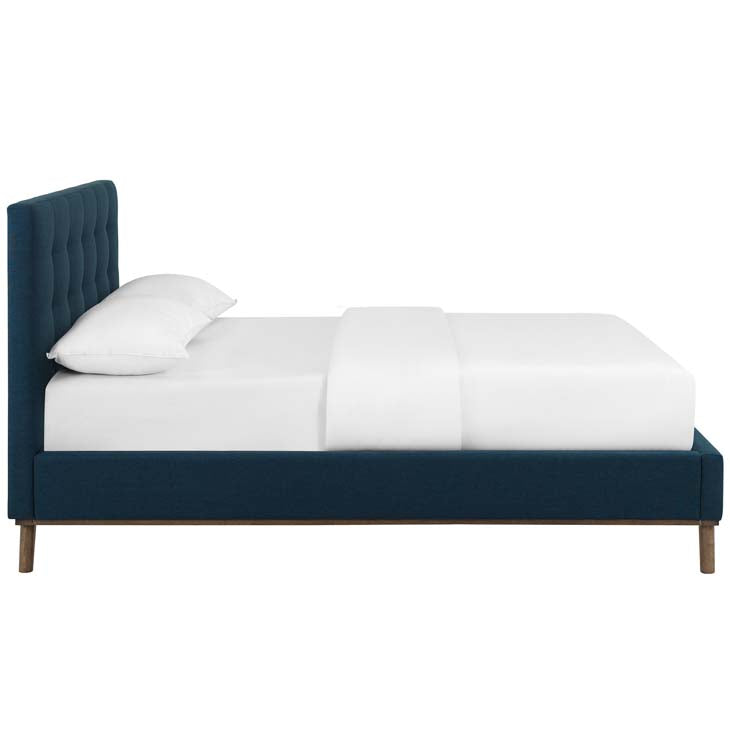Melissa Queen Biscuit Tufted Upholstered Fabric Platform Bed - living-essentials