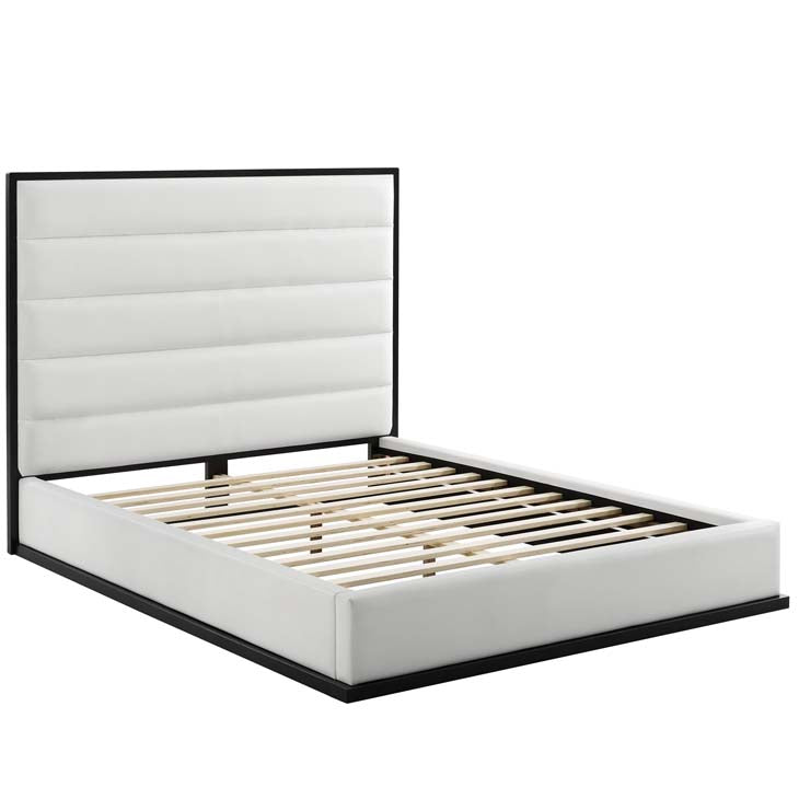 Ironton Queen Faux Leather Platform Bed - living-essentials