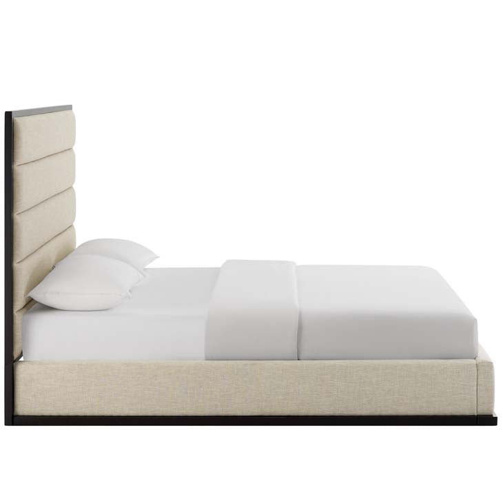 Ironton Queen Upholstered Linen Fabric Platform Bed - living-essentials