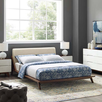 Luella Queen Upholstered Fabric Platform Bed - living-essentials
