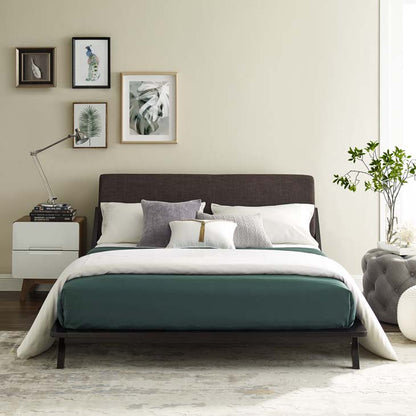 Luella Queen Upholstered Fabric Platform Bed - living-essentials