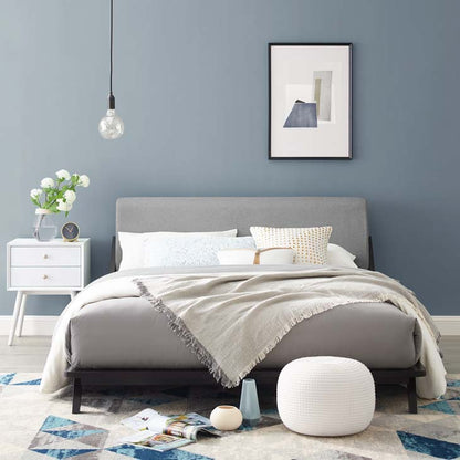 Luella Queen Upholstered Fabric Platform Bed - living-essentials