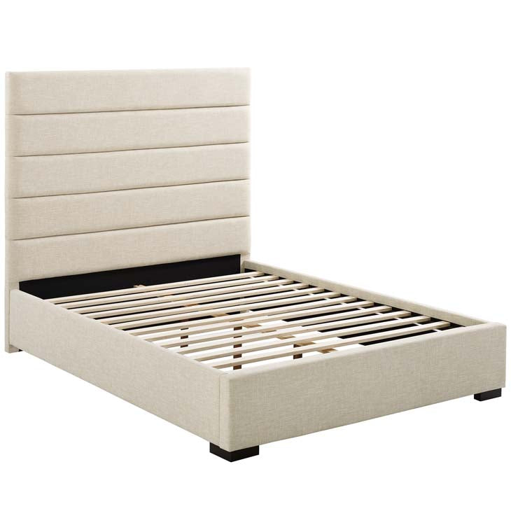 Grania Queen Upholstered Fabric Platform Bed - living-essentials