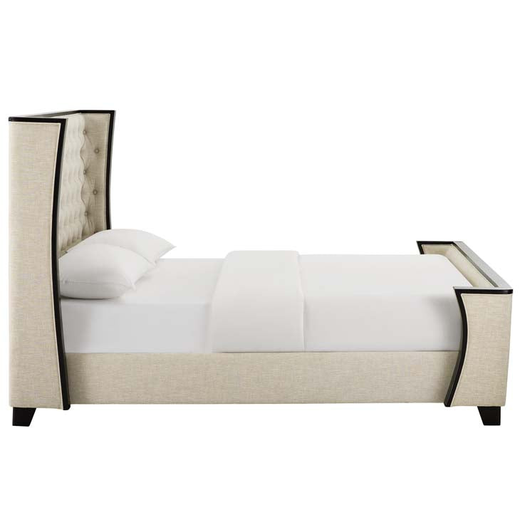 Gabriela Queen Upholstered Linen Fabric Platform Bed - living-essentials