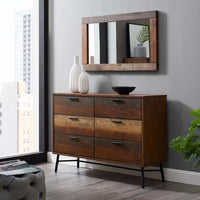 Ardine Rustic Wood Frame Mirror - living-essentials