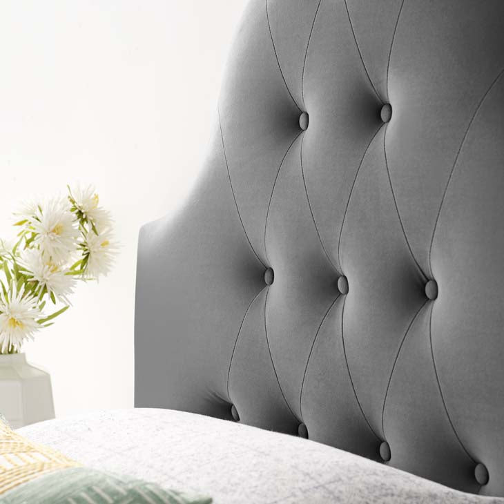 Crown Diamond Tufted Performance Velvet Twin Headboard - living-essentials