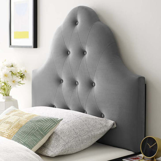 Crown Diamond Tufted Performance Velvet Twin Headboard - living-essentials
