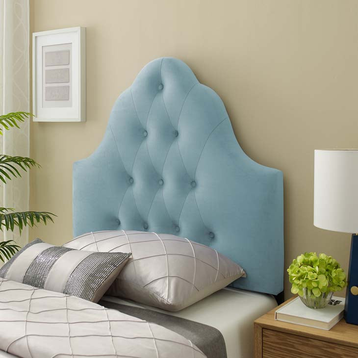 Crown Diamond Tufted Performance Velvet Twin Headboard - living-essentials