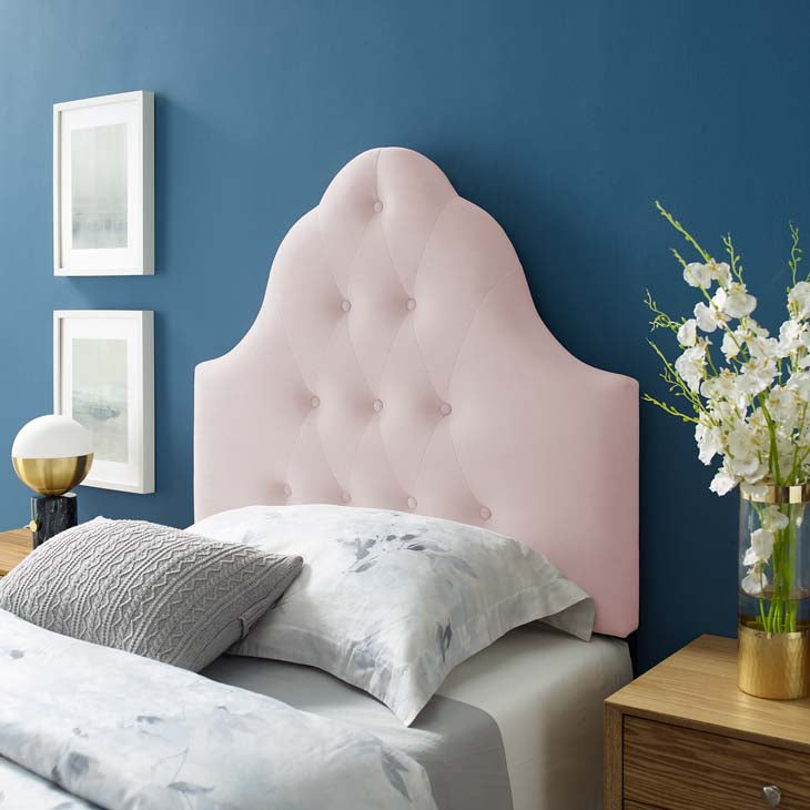 Crown Diamond Tufted Performance Velvet Twin Headboard - living-essentials