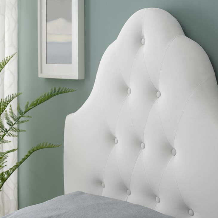 Crown Diamond Tufted Performance Velvet Twin Headboard - living-essentials