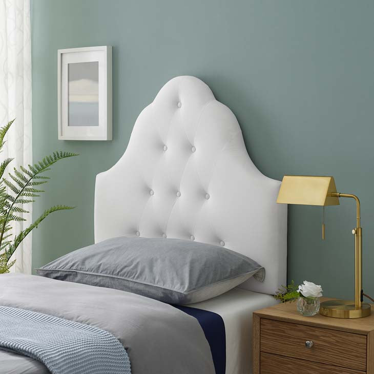 Crown Diamond Tufted Performance Velvet Twin Headboard - living-essentials