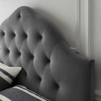 Crown Diamond Tufted Performance Velvet Queen Headboard - living-essentials
