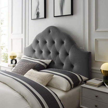 Crown Diamond Tufted Performance Velvet Queen Headboard - living-essentials