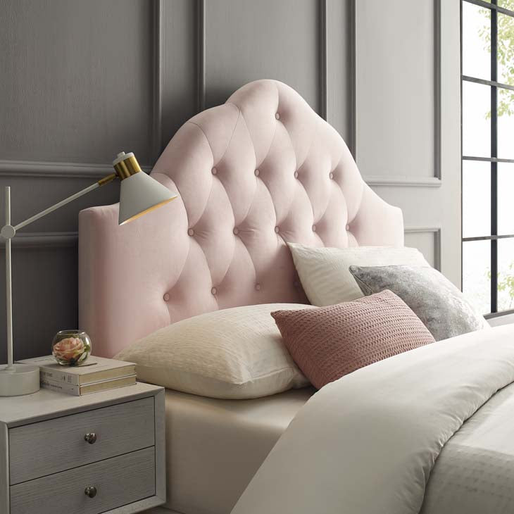 Crown Diamond Tufted Performance Velvet Queen Headboard - living-essentials