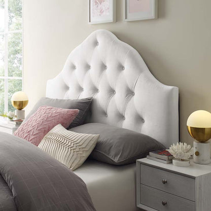 Crown Diamond Tufted Performance Velvet Queen Headboard - living-essentials