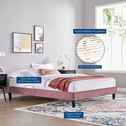 Emberlynn Performance Velvet Twin Platform Bed Frame