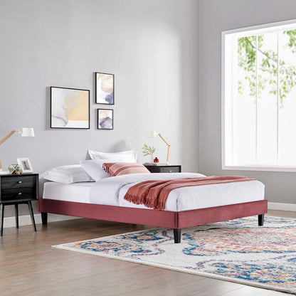 Emberlynn Performance Velvet Twin Platform Bed Frame