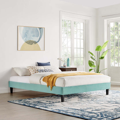 Emberlynn Performance Velvet Twin Platform Bed Frame