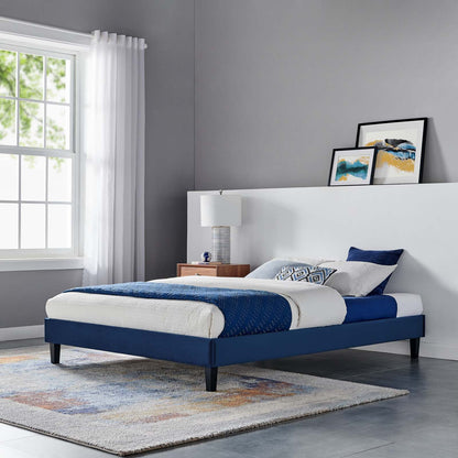 Emberlynn Performance Velvet Full Platform Bed Frame
