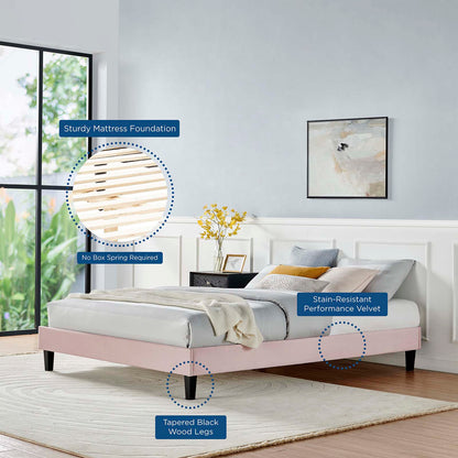 Emberlynn Performance Velvet Twin Platform Bed Frame