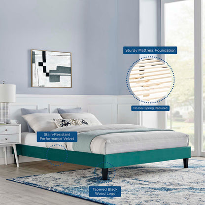 Emberlynn Performance Velvet Twin Platform Bed Frame