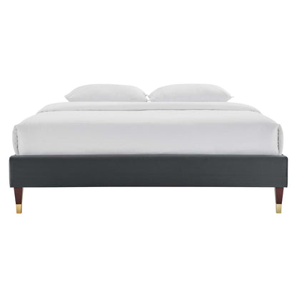 Harley Performance Velvet Full Platform Bed Frame