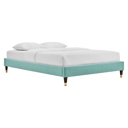 Harley Performance Velvet Full Platform Bed Frame