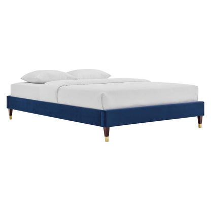 Harley Performance Velvet Full Platform Bed Frame