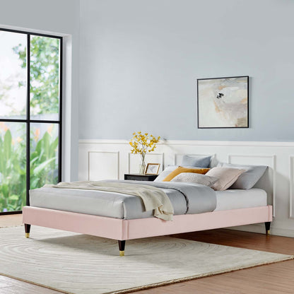 Harley Performance Velvet King Platform Bed Frame