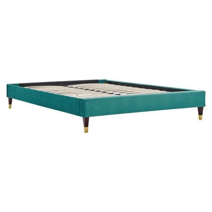 Harley Performance Velvet Full Platform Bed Frame