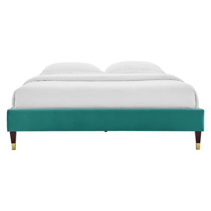 Harley Performance Velvet Full Platform Bed Frame