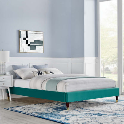 Harley Performance Velvet King Platform Bed Frame