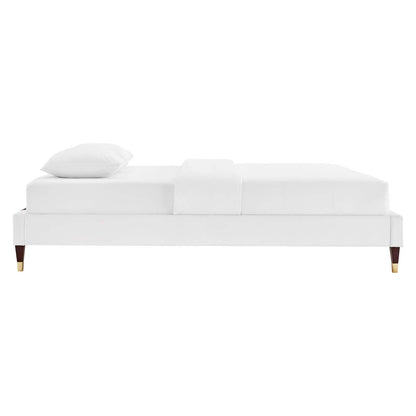 Harley Performance Velvet Queen Platform Bed Frame