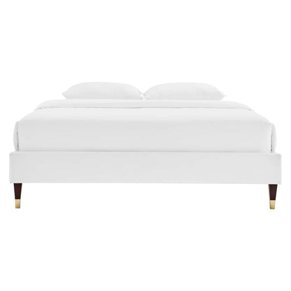 Harley Performance Velvet Full Platform Bed Frame