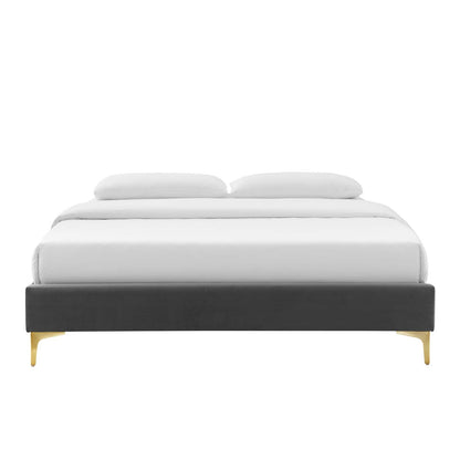 Wrenley Performance Velvet Twin Bed Frame