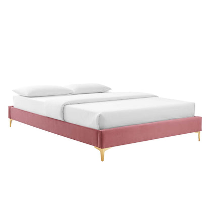 Wrenley Performance Velvet Twin Bed Frame